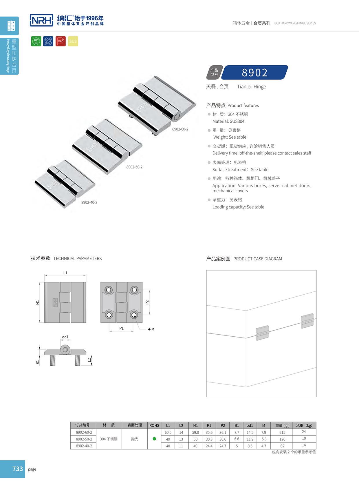 香蕉性爱视频/NRH 8902-40-2 重型箱鉸鏈