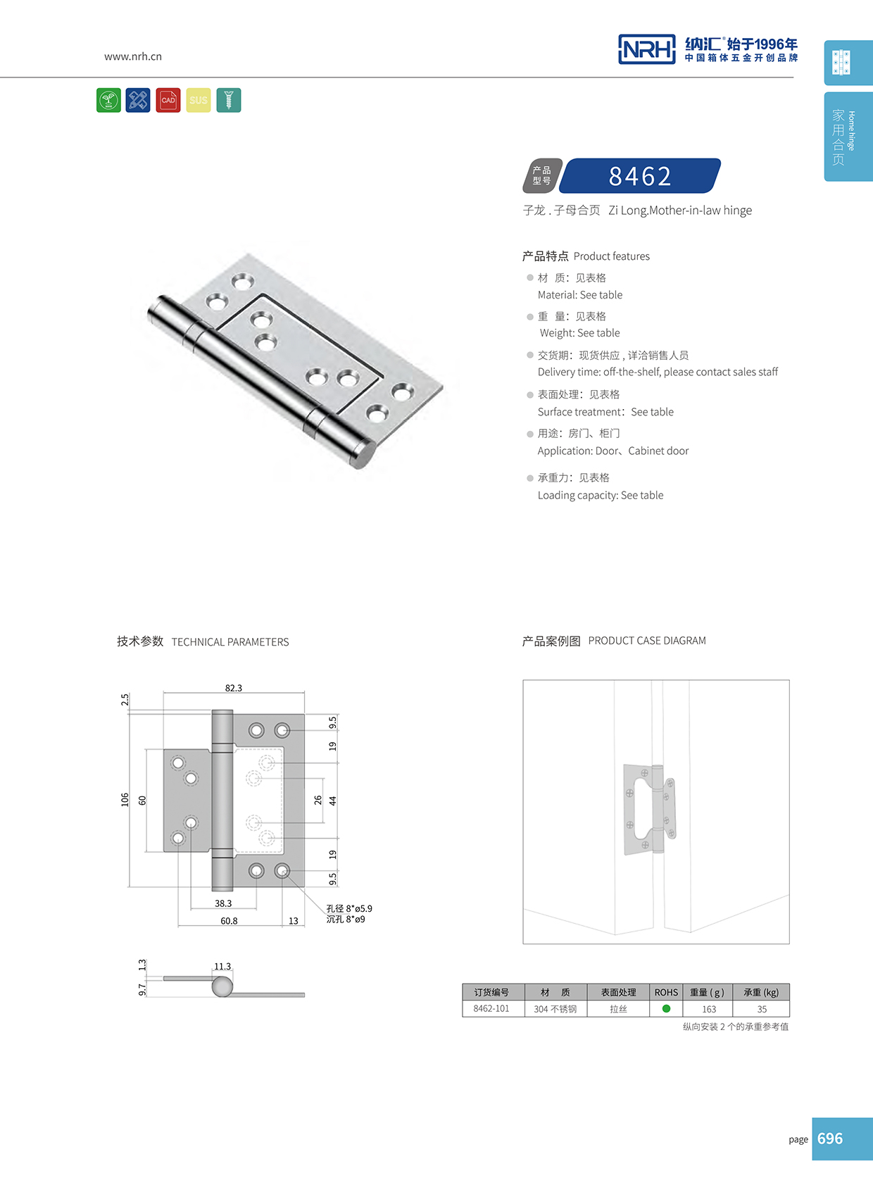  香蕉性爱视频/NRH 8462-101 包裝箱鉸鏈